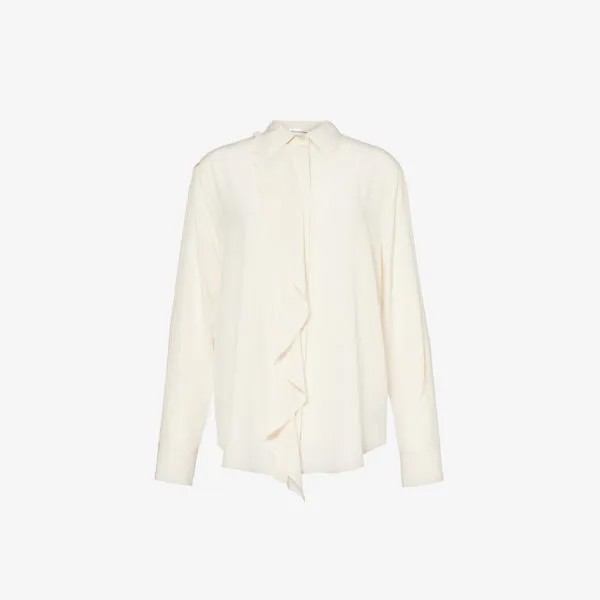 Шелковая блузка с рюшами Victoria Beckham, белый