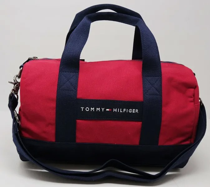 НОВАЯ маленькая спортивная сумка Tommy Hilfiger, красная, темно-синяя, из парусины, спортивная сумка, кошелек