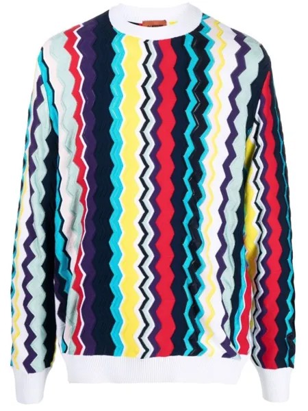 Missoni джемпер с узором зигзаг, белый