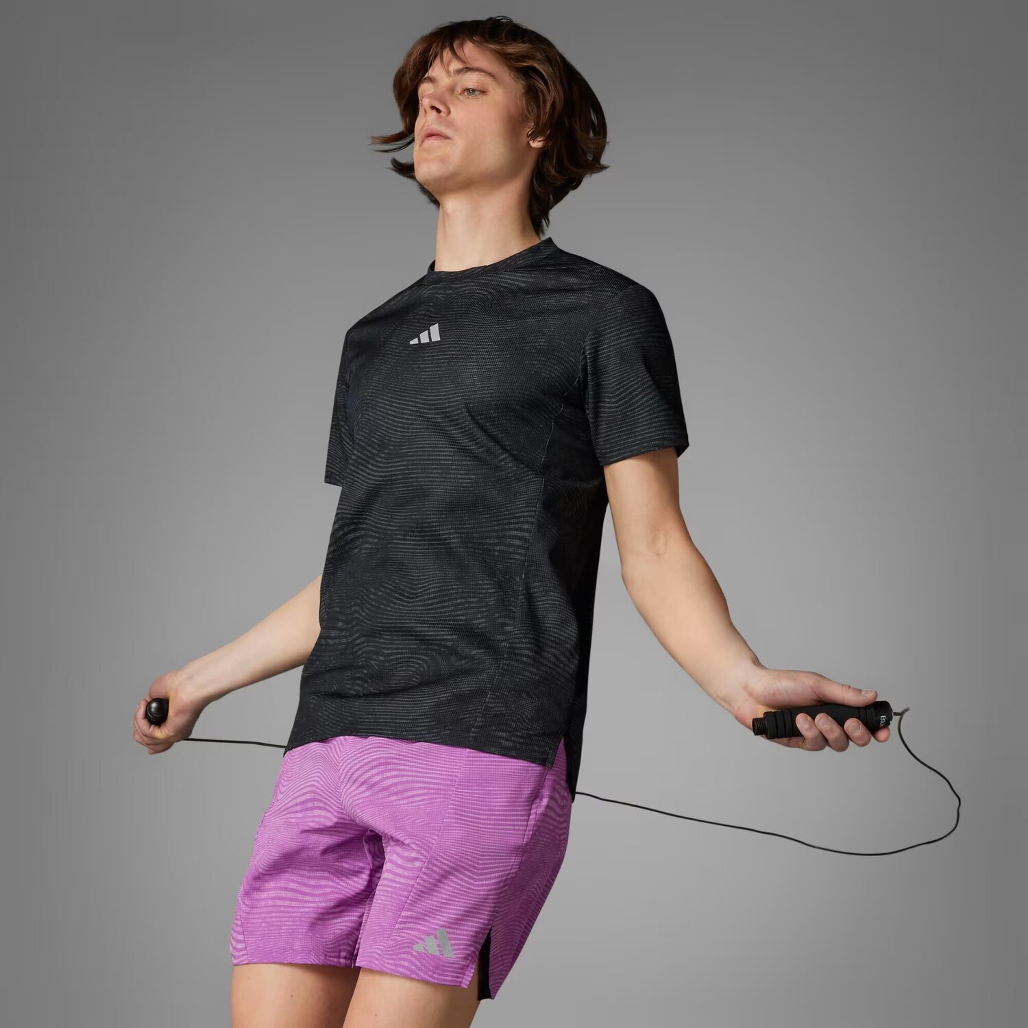 Футболка для тренировок HEATRDY HIIT Adidas, цвет Grey Six/Black