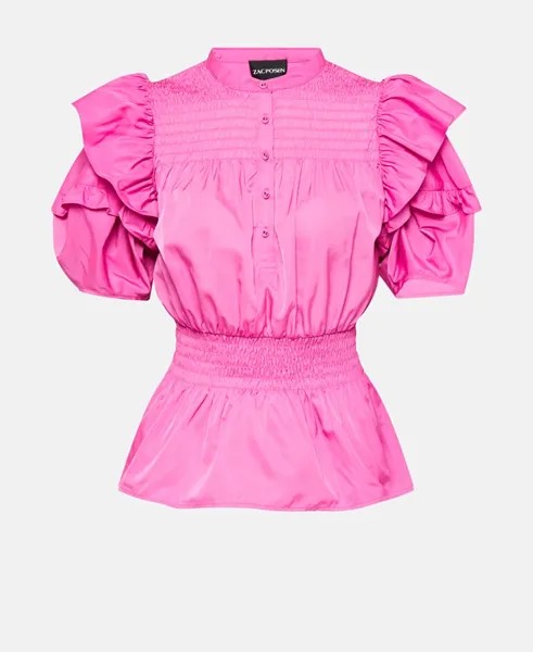 Рубашка блузка Zac Posen, фуксия
