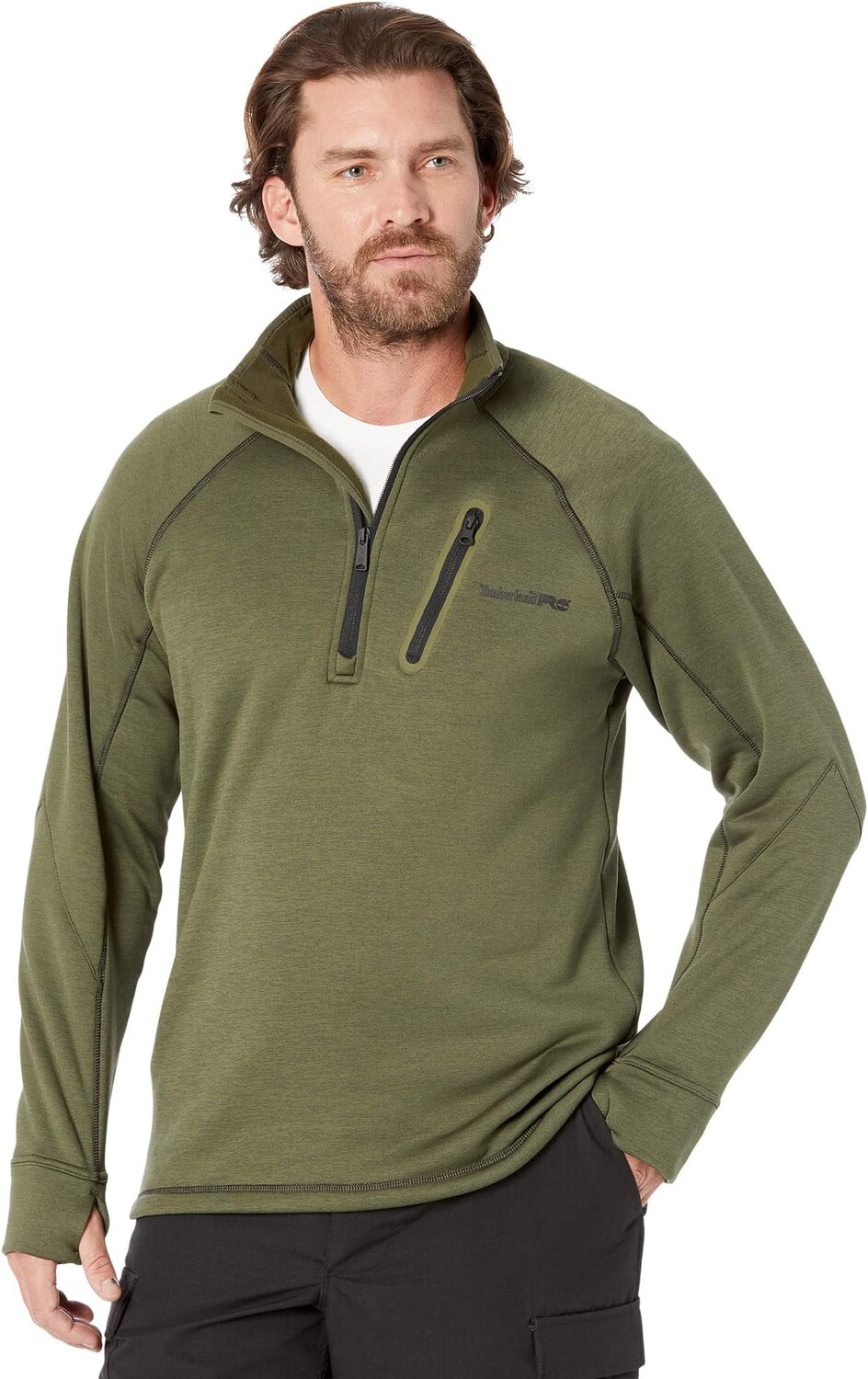 Толстовка Reaxion 1/4 Zip Fleece Timberland PRO, цвет Burnt Olive Heather