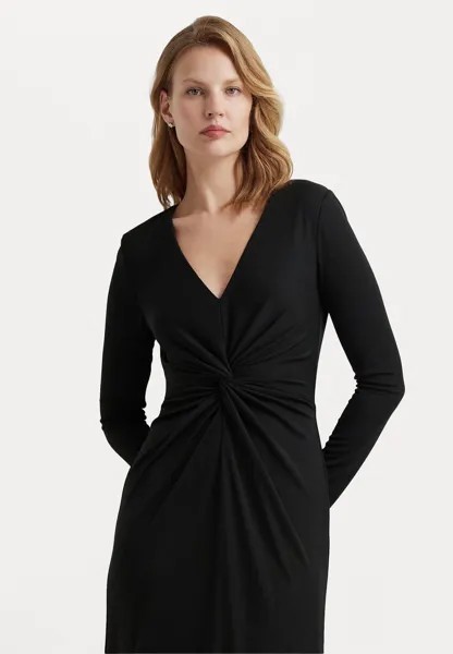Платье из джерси Nadira Long Sleeve Gown Lauren Ralph Lauren, черный