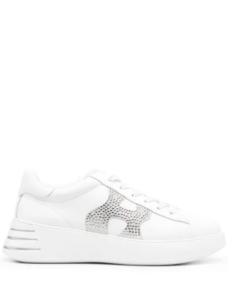 Hogan rhinestone low-top sneakers, белый