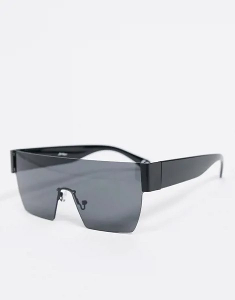 Черные солнцезищыитые очки в квадратной оправе Jeepers Peepers-Черный