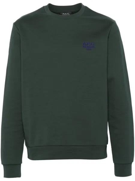 A.P.C. толстовка Rider с вышитым логотипом, зеленый