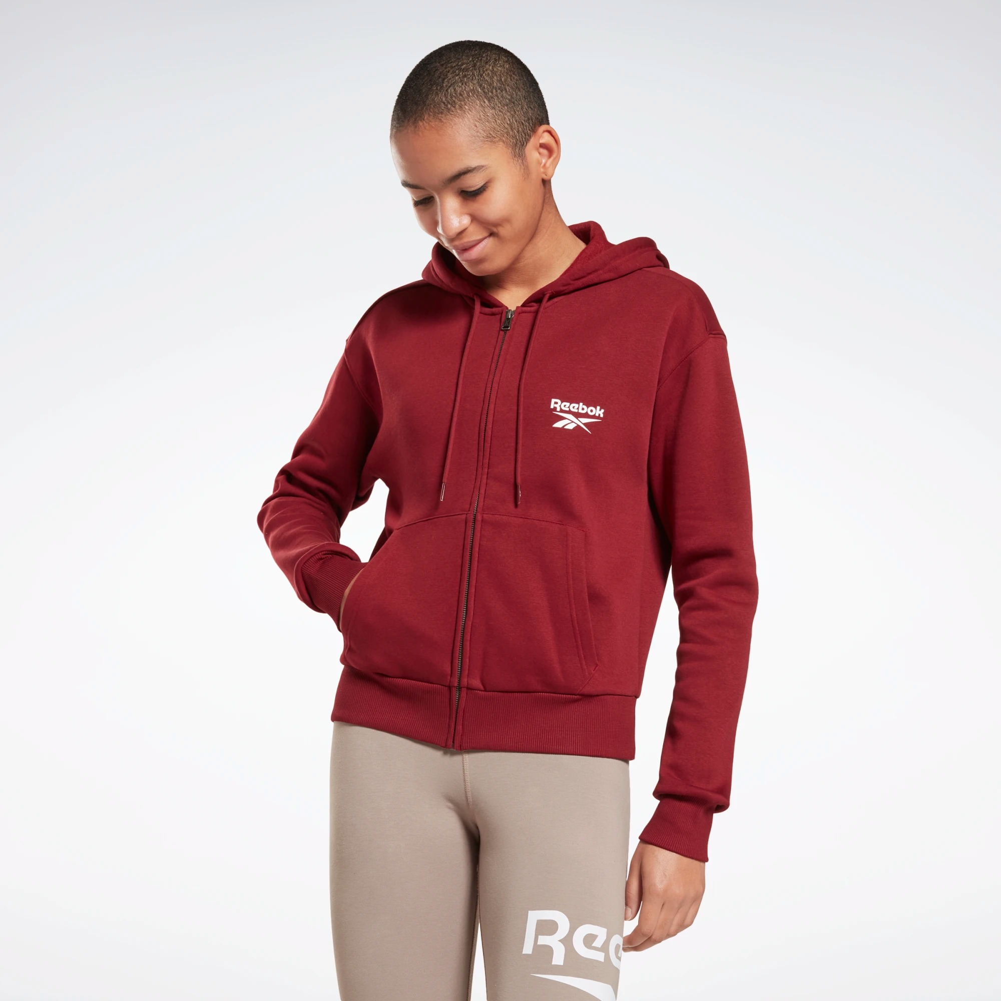 Толстовка женская Reebok Identity Zip-Up Hoodie красная M