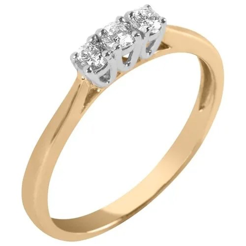 Кольцо с 3 бриллиантами из красного золота 00452607 17.5