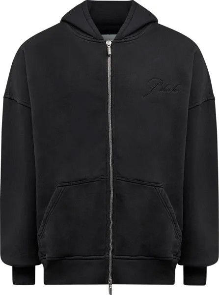 Худи Rhude Zip Up Hoodie 'Vintage Black', черный