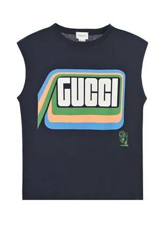 Темно-серая майка с логотипом GUCCI