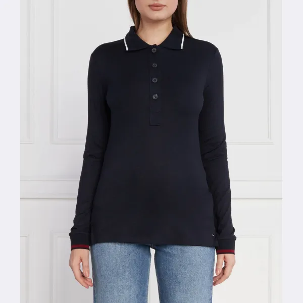 Polo Split Global Str Ls Slim Fit Tommy Hilfiger, синий