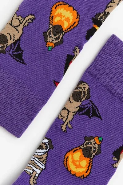 Носки тонкой вязки H&M, фиолетовый