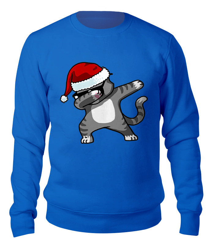Свитшот унисекс Printio Dabbing cat синий XS
