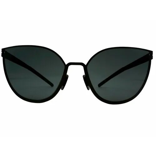 Солнцезащитные очки Gresso, кошачий глаз, ударопрочные, с защитой от УФ, для женщин, черный