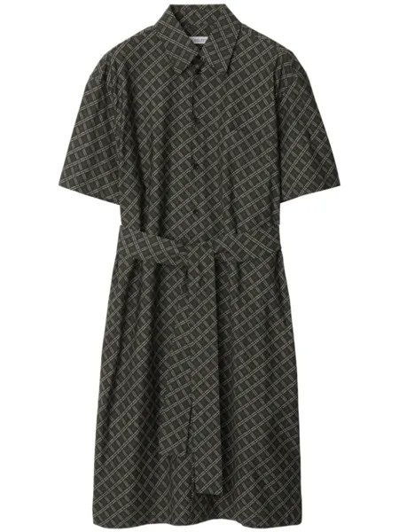 Burberry платье-рубашка в клетку, зеленый