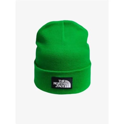 Шапка бини The North Face, демисезон/зима, хлопок, размер 50/58, зеленый
