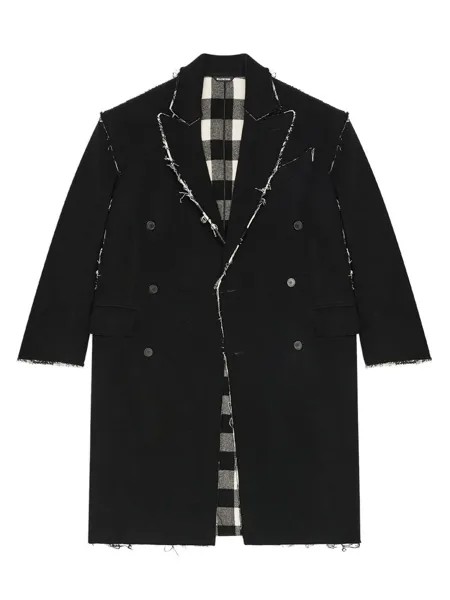 Пальто с необработанными краями Balenciaga, черный