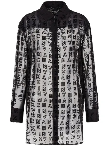Armani Exchange жаккардовая рубашка с логотипом, черный