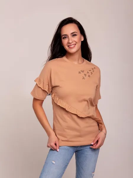 Футболка женская RAPOSA 163 бежевая 54 RU