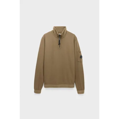 Толстовка C.P. Company light fleece zipped sweatshirt, размер 54, коричневый