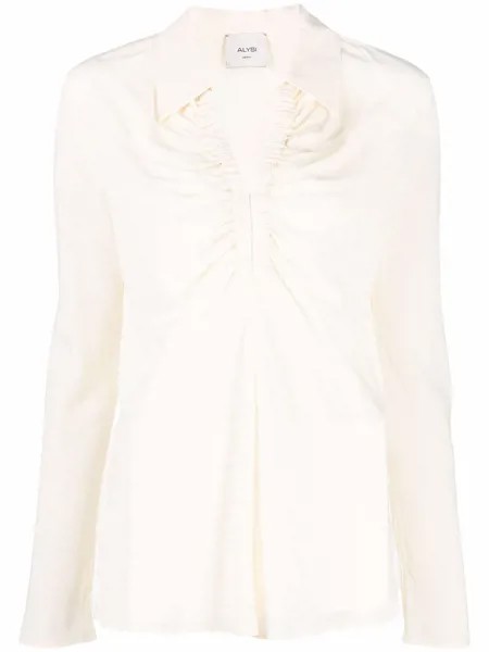 Alysi шелковая блузка со сборками и V-образным вырезом