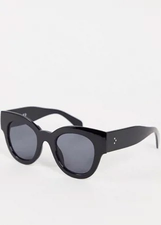 Черные крупные солнцезащитные очки формы 