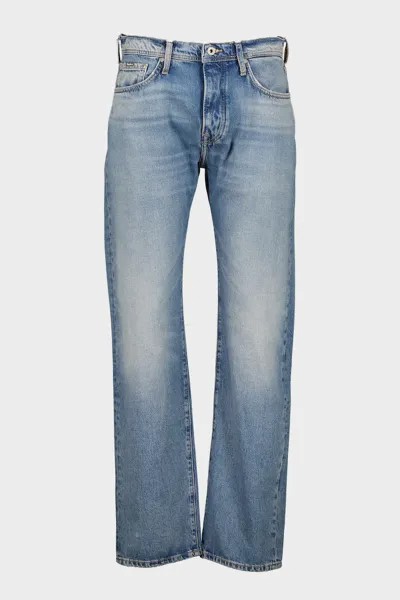 Прямые джинсы с потертым эффектом Pepe Jeans London, синий