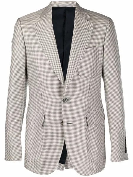 Gucci Pre-Owned однобортный пиджак в ломаную клетку
