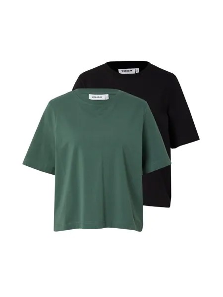 Футболка Weekday, цвет Fir/Black