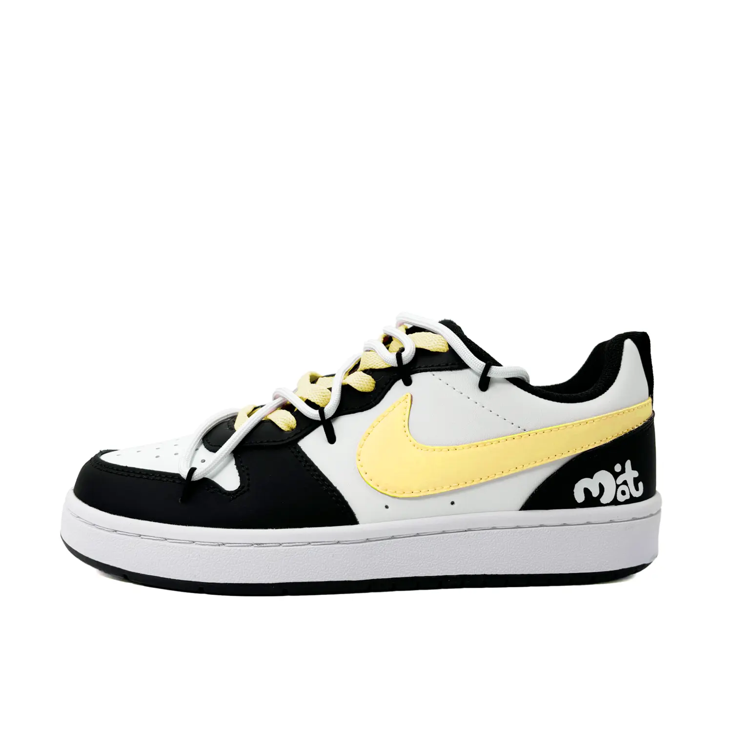 Кроссовки Nike Court Borough 2 Skateboarding Shoes Women's Low-top Black/yellow/white, белый/черный