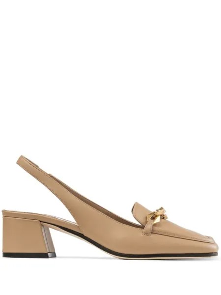 Jimmy Choo туфли Diamond Tilda 45 с ремешком на пятке, нейтральный цвет