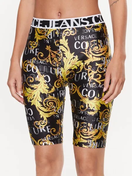 Байкерские шорты узкого кроя Versace Jeans Couture, черный