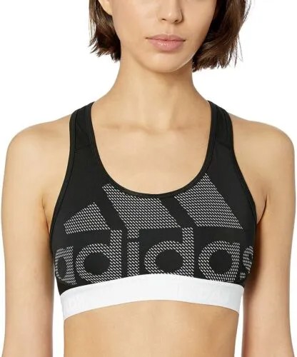 Adidas Женский бюстгальтер с логотипом Dont Rest Alphaskin Sport, черный/белый