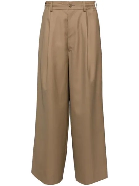 Comme des Garçons Homme брюки из двойного плетения, нейтральный цвет