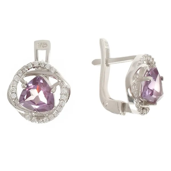 Серьги женские из серебра Balex Jewellery 2410931336, александрит/фианит