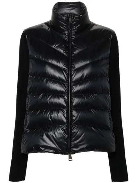 Moncler пуховик с трикотажными рукавами, синий