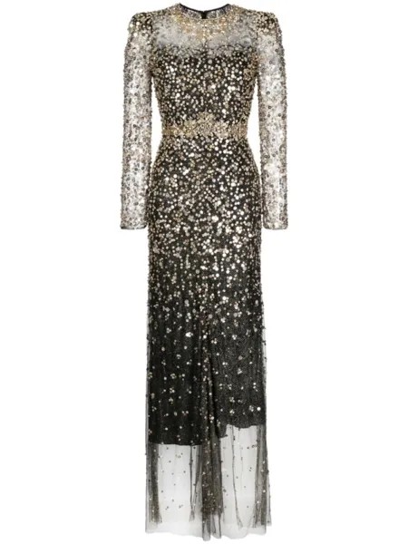 Jenny Packham вечернее платье Aura с пайетками, черный