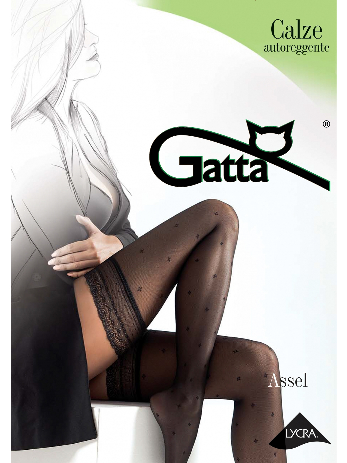 Чулки женские Gatta белые 3-4/M-L