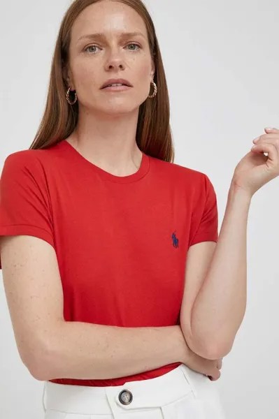 Хлопковая футболка Polo Ralph Lauren, красный