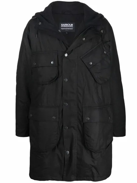 Barbour International пальто с карманами и поясом