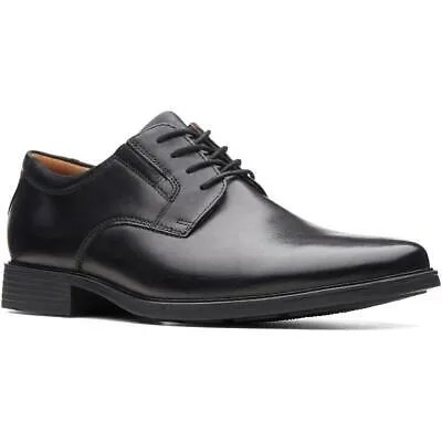 Обувь Clarks Mens Tilden Plain Black Leather Oxfords 11.5 Medium (D) BHFO 3054