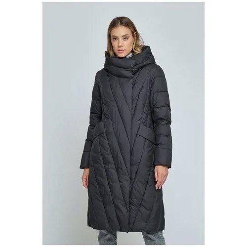 Утепленное пальто прямого силуэта T4F W3577.58 (210-1) Черный 46