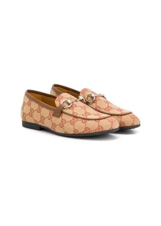 Gucci Kids туфли GG Supreme на плоской подошве