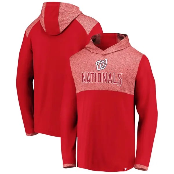 Мужской красный пуловер с капюшоном Washington Nationals Iconic Marble Clutch Fanatics