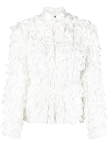 Comme Des Garçons Comme Des Garçons жакет с воротником-стойкой и оборками, белый