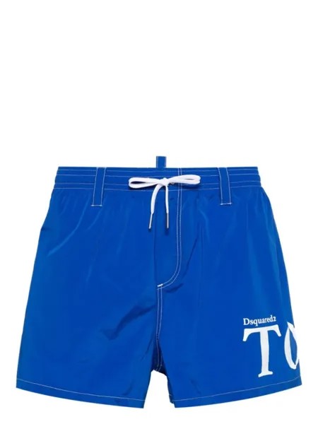 Dsquared2 плавки-шорты с логотипом, синий