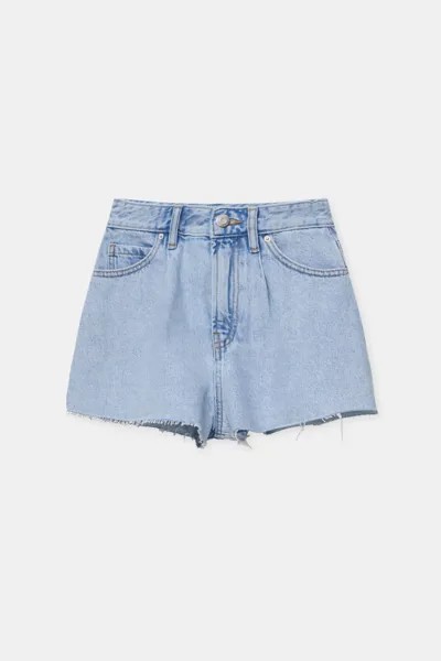 Шорты женские Pull&Bear PUL557204239 голубые 36 EU. Доставка из-за рубежа.