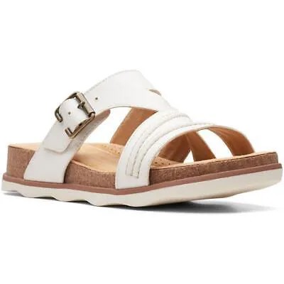 Женские белые шлепанцы Clarks Brynn Hope 9 Medium (B,M) BHFO 6026