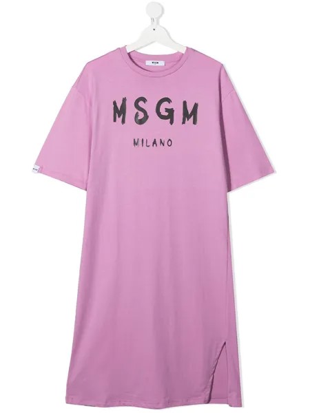MSGM Kids платье-футболка с логотипом