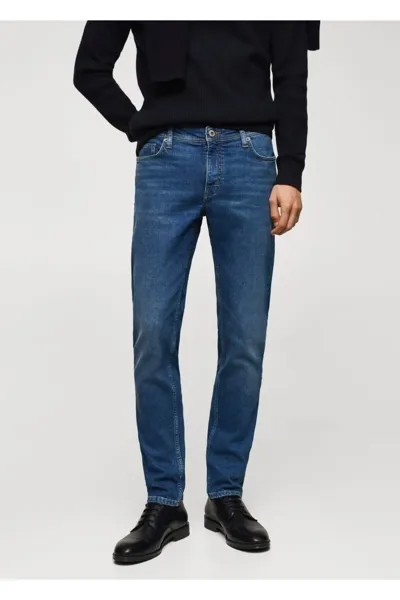 Джинсы Jan Slim Fit Mango, синий